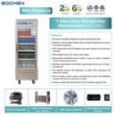 1 Door Commercial Display Refrigerator, EQCHEN 27 Inch Commercial Drinks Fridge