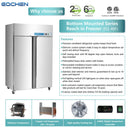EQCHEN 48 Inch 2 Door Commercial Freezer