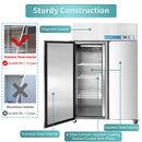 EQCHEN 48 Inch 2 Door Commercial Freezer