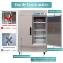 EQCHEN 54 Inch 2 Door Commercial Freezer