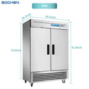EQCHEN Refrigerador Comercial de 54 Pulgadas y 2 Puertas