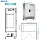 EQCHEN Refrigerador Comercial de 54 Pulgadas y 2 Puertas