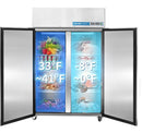 EQCHEN Combo Refrigerador Congelador Comercial de 48 Pulgadas con 2 Puertas