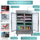 Refrigerador comercial EQCHEN de 54 pulgadas con 2 puertas de cristal