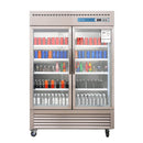 Refrigerador Expositor Comercial de 2 Puertas, Frigorífico Comercial para Bebidas EQCHEN de 54 Pulgadas