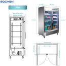 Refrigerador comercial EQCHEN de 54 pulgadas con 2 puertas de cristal