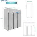 Commercial Reach in Freezer, 3 Door 54 Cu.ft Stainless Steel Commercial Reach in Solid Door Upright Fan Cooling Freezer