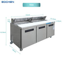 72 inch Salad Sandwich Prep Table Refrigerator, Stainless Steel Food Prep Cooler