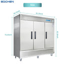 Commercial Reach in Freezer, 3 door 72 Cu.ft Stainless Steel Commercial Upright Freezer