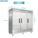 EQCHEN 82 Inch 3 Door Commercial Refrigerator