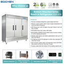 EQCHEN 82 Inch 3 Door Commercial Refrigerator
