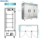 Refrigerador comercial de alcance, 3 puertas, 72 pies cúbicos, refrigerador vertical comercial de acero inoxidable