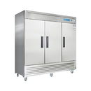 Refrigerador comercial de alcance, 3 puertas, 72 pies cúbicos, refrigerador vertical comercial de acero inoxidable
