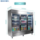 Refrigerador comercial EQCHEN de 82 pulgadas con 3 puertas de cristal