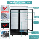 Refrigerador expositor comercial de 2 puertas, nevera comercial para bebidas EQCHEN de 48 pulgadas