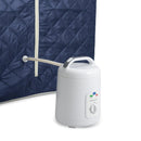 Durasage Health - Sauna de vapor personal portátil de gran tamaño Durasage para relajarse en casa, temporizador de 60 minutos, generador de vapor de 800 vatios, silla incluida - Azul satinado