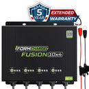 FORM Fusion 10X4, cargador de batería marino inteligente de 4 bancos, 40A (10A/banco), cargador de batería de 12V a bordo impermeable para baterías AGM, de litio (LiFePO4) y de ciclo profundo