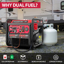 Generador inversor de combustible dual de gasolina/propano de 4400W/4000W con alerta de CO MB5040DC-W