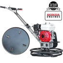 Llanta para pulir hormigón de 24" con motor Honda de 5.5HP, llana, pala, regla y herramienta de acabado