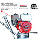 Llanta para pulir hormigón de 24" con motor Honda de 5.5HP, llana, pala, regla y herramienta de acabado