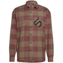Camisa de franela de manga larga Five Ten verde órbita/carmesí silencioso