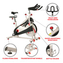 Sunny Health & Fitness 40lb Flywheel Belt Drive Indoor Cycle Bike w/ Clipped Pedals - SF-B1509