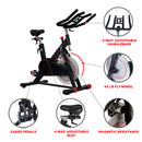 Bicicleta de ciclismo para interiores con transmisión por correa magnética Sunny Health &amp; Fitness, volante de inercia de 44 lb y soporte grande para dispositivos - SF-B1805