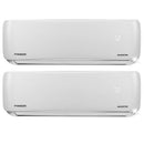 Dual 21000 BTU 1.75-Ton 21 SEER2 Multi (2) Zone Wall Mount Air Conditioner Heat Pump 230-Volt