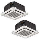 Dual 18000 BTU 1.5-Ton 21 SEER2 Multi (2) Zone Ceiling Cassette-Mount Air Conditioner Heat Pump 230-Volt