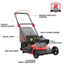 Cortacésped a gasolina de 21" y 144 cc con empuje 3 en 1 y kit combinado de desbrozadora DB8621P+PS4532