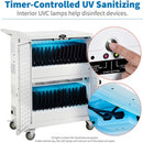 Tripp Lite Safe-IT UV Sanitizing Charging Cart 32-Port AC Antimicrobial for Chromebooks Laptops iPads