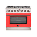 Forno FFSGS6260-36WHT/RED/BLU/BLK Capriasca - Cocina a gas independiente profesional de 36" con puerta de titanio