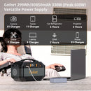 Estación de energía portátil Gofort de 330 W (máximo de 600 W) Fuente de alimentación de emergencia para exteriores, camping, caravanas, viajes y hogar
