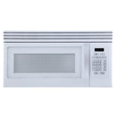 Microondas sobre la estufa de 1,6 pies cúbicos EM044KJN de Black+Decker con ventilación de recirculación de aire en la parte superior