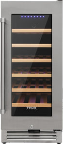 Enfriador de vinos de una zona de 15 pulgadas Thor Kitchen TWC1501, capacidad para 33 botellas de vino