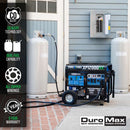Generador portátil de gas propano de doble combustible DuroMax XP12000HX de 12 000 vatios y 18 HP (grado A) REFURB