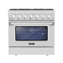 Cocina a gas deslizable de un solo horno Pro-Style de 36 pulgadas Empava 36GR08 